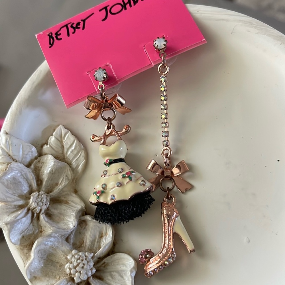 Betsey Johnson Dress and Shoe Mixed Matched Earrings